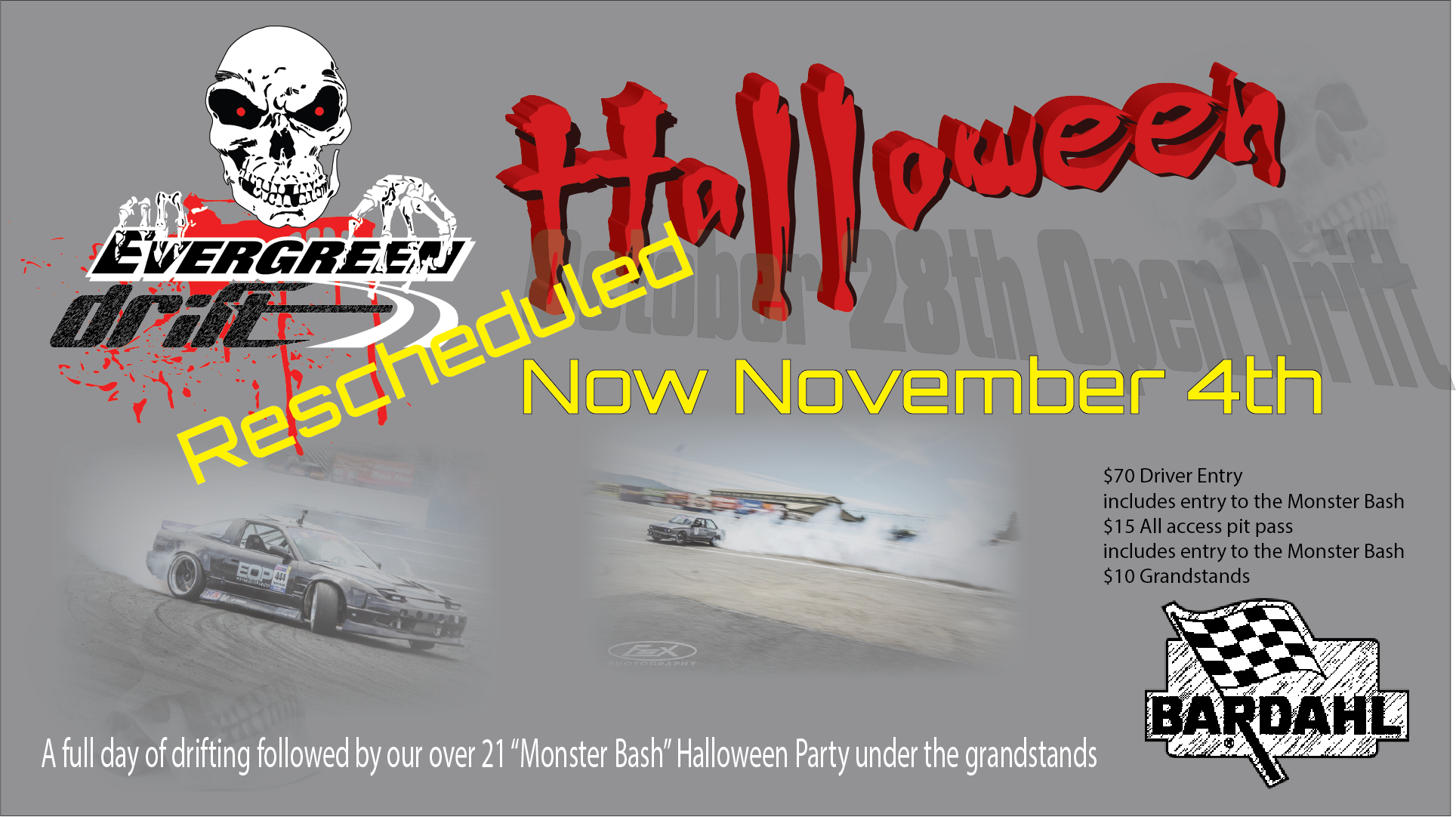 Evergreen Drift November 4th Halloween Drift! Evergreen Speedway