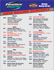 2019 Racing Schedule - Evergreen Speedway