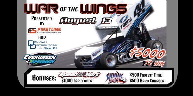 August 13th, 2022 War of the Wings Presented by Firstline Systems and Dry Wall Distributers