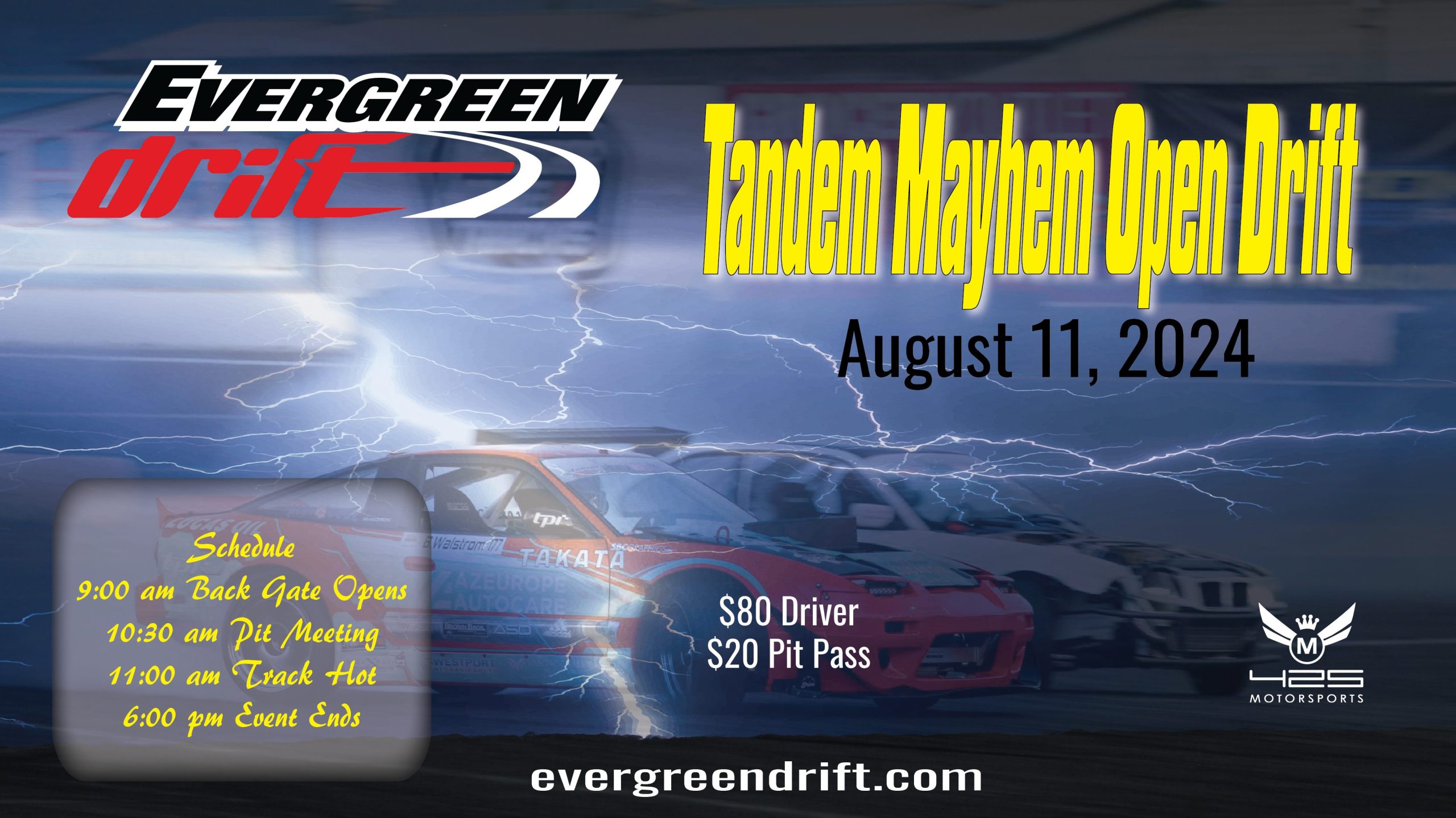 2024, August 11th Open Drift Evergreen Speedway