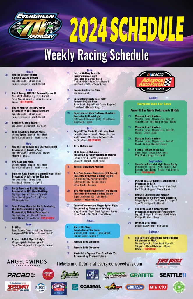 Yearly Schedule - Evergreen Speedway