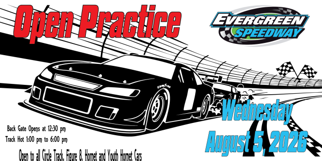 Wednesday, August 5th Open Practice – Evergreen Speedway